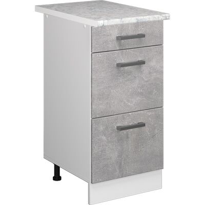 Vicco - Mueble Bajo De Cocina R-line, Hormigón, 40 Cm Con Cajones Y Encimera Vicco - Mueble Bajo De Cocina R-line, Hormigón, 40 Cm Con Cajones Y Encimera