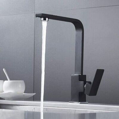 OEM Grifo De Cocina Cuadrado Con Caño Alto - Grifo Mezclador Para Fregadero - Latón (negro) OEM Grifo De Cocina Cuadrado Con Caño Alto - Grifo Mezclador Para Fregadero - Latón (negro)