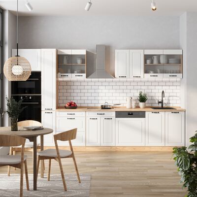 Vicco - Cocina Completa R-line, Casa De Campo Blanca/roble Dorado, 350 Cm , Et Mármol Vicco - Cocina Completa R-line, Casa De Campo Blanca/roble Dorado, 350 Cm , Et Mármol