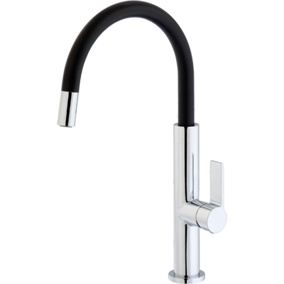 Essebagno Reflet Mezclador Para Fregadero Cromado Y Negro Essebagno Reflet Mezclador Para Fregadero Cromado Y Negro