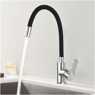 OEM Grifo De Cocina Con Espuma Viscoelástica, Grifo Mezclador De Fregadero De Silicona Curvado, Acabado En Cromo Negro, Grifo Mezclador De Cocina Giratorio De 360° Con Flexibilidad Arbitraria. OEM Grifo De Cocina Con Espuma Viscoelástica, Grifo Mezclador De Fregadero De Silicona Curvado, Acabado En Cromo Negro, Grifo Mezclador De Cocina Giratorio De 360° Con Flexibilidad Arbitraria.