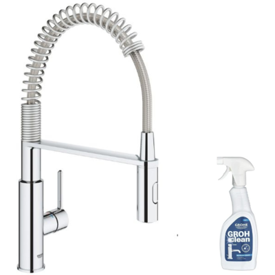 Grohe - Grifo De Cocina Con Grifo Get Caño Alto Cromado + Limpiador Grohclean Grohe - Grifo De Cocina Con Grifo Get Caño Alto Cromado + Limpiador Grohclean