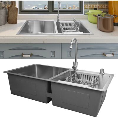 OEM Elegante Y Moderno Fregadero Doble Profesional Con Grifo Y Dispensador De Jabón – Acero Inoxidable OEM Elegante Y Moderno Fregadero Doble Profesional Con Grifo Y Dispensador De Jabón – Acero Inoxidable