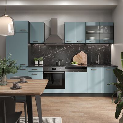 Vicco - Mueble De Cocina R-line, Gris Azulado/antracita, 300 Cm Sin Encimera Vicco - Mueble De Cocina R-line, Gris Azulado/antracita, 300 Cm Sin Encimera