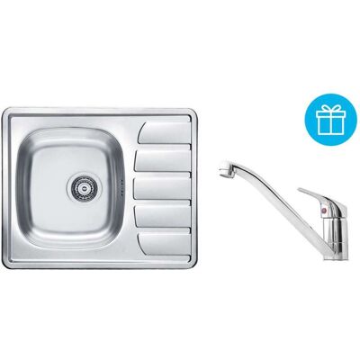 Alveus Conjuntos De Cocina - Conjunto De Fregadero Zoom 10, Grifo Riviera + Regalo, Cromo Seta265 Alveus Conjuntos De Cocina - Conjunto De Fregadero Zoom 10, Grifo Riviera + Regalo, Cromo Seta265