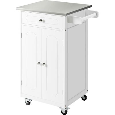 JHY DESIGN Carrito De Cocina Con 1 Cajón Y 2 Puertas, Acero Inoxidable. JHY DESIGN Carrito De Cocina Con 1 Cajón Y 2 Puertas, Acero Inoxidable.