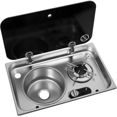 OEM Estufa De Gas De 1 Fuego Empotrada Con Tapa De Acero Inoxidable + Fregadero A La Izquierda 526 × 326 - Navy Load OEM Estufa De Gas De 1 Fuego Empotrada Con Tapa De Acero Inoxidable + Fregadero A La Izquierda 526 × 326 - Navy Load