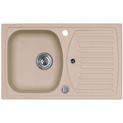 Alveus Record - Fregadero De Granito 78x48 Cm, Con Control De Desagüe, Beige 1130330 Alveus Record - Fregadero De Granito 78x48 Cm, Con Control De Desagüe, Beige 1130330