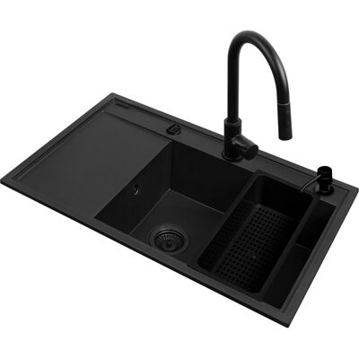 Set Fregadero Pyramis Camea (79x50) 1b 1d R + Grifo Idea Black Edition 070168502be Volcano Negro Set Fregadero Pyramis Camea (79x50) 1b 1d R + Grifo Idea Black Edition 070168502be Volcano Negro