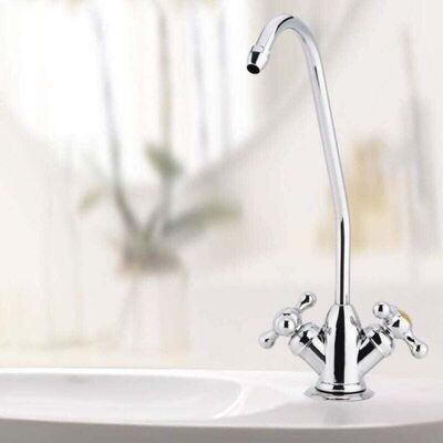 OEM Grifo De Cocina Crezuo De 1/4" De Aleación De Zinc Con Doble Cabezal, Acabado Cromado, Con Filtro De Ósmosis Inversa Y De Agua Potable.-crezuo OEM Grifo De Cocina Crezuo De 1/4" De Aleación De Zinc Con Doble Cabezal, Acabado Cromado, Con Filtro De Ósmosis Inversa Y De Agua Potable.-crezuo