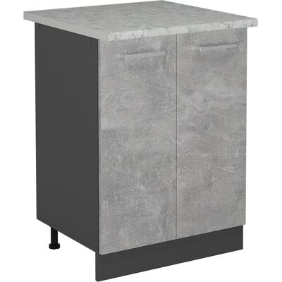 Vicco - Mueble Bajo De Cocina R-line, Hormigón, 60 Cm Et Mármol Vicco - Mueble Bajo De Cocina R-line, Hormigón, 60 Cm Et Mármol