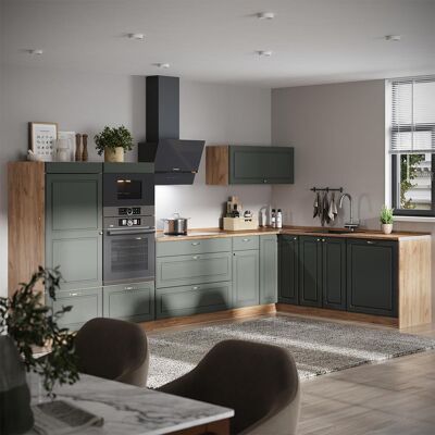 Cocina Esquinera Fame-line, Verde Dorado Casa De Campo/roble Dorado, 347 X 207 Cm, Et Mármol, Vicco Cocina Esquinera Fame-line, Verde Dorado Casa De Campo/roble Dorado, 347 X 207 Cm, Et Mármol, Vicco