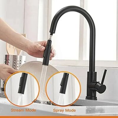 OEM Grifo De Cocina De Alta Presión, Acero Inoxidable Negro, Giratorio 360°, Grifo Para Fregadero, Grifo Mezclador Monomando Para Fregadero. OEM Grifo De Cocina De Alta Presión, Acero Inoxidable Negro, Giratorio 360°, Grifo Para Fregadero, Grifo Mezclador Monomando Para Fregadero.