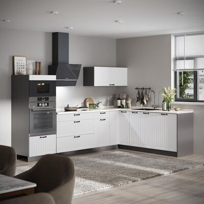 Cocina Esquinera Fame-line, Blanco Casa De Campo/antracita, 287 X 207 Cm, Et Mármol, Vicco Cocina Esquinera Fame-line, Blanco Casa De Campo/antracita, 287 X 207 Cm, Et Mármol, Vicco