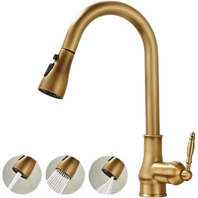 OEM Grifo De Cocina Antiguo, Grifo Mezclador Extraíble Con Rociador, Grifo De Cocina De Latón, Grifo De Fregadero Con Palanca Ajustable Giratoria De 360° Con Agua Fría Y Caliente, Caño Alto, Latón Cepilla OEM Grifo De Cocina Antiguo, Grifo Mezclador Extraíble Con Rociador, Grifo De Cocina De Latón, Grifo De Fregadero Con Palanca Ajustable Giratoria De 360° Con Agua Fría Y Caliente, Caño Alto, Latón Cepilla
