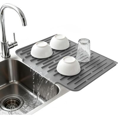 OEM Tapete De Secado De Silicona Para Encimera De Cocina, Plegable Y Resistente Al Calor, Con Una Inclinación De 5° Y Un Desagüe Amplio, Tapete Antideslizante Para Fregadero De 15 X 12 Pulgadas (gris Oscu OEM Tapete De Secado De Silicona Para Encimera De Cocina, Plegable Y Resistente Al Calor, Con Una Inclinación De 5° Y Un Desagüe Amplio, Tapete Antideslizante Para Fregadero De 15 X 12 Pulgadas (gris Oscu