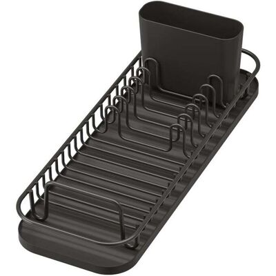 LIIYIELA Escurreplatos Pequeño Y Compacto Con Bandeja Y Cesta De Silicona, Escurridor De Platos Multifuncional Para Encimeras De Cocina Y Sobre Fregadero, Color Negro LIIYIELA Escurreplatos Pequeño Y Compacto Con Bandeja Y Cesta De Silicona, Escurridor De Platos Multifuncional Para Encimeras De Cocina Y Sobre Fregadero, Color Negro