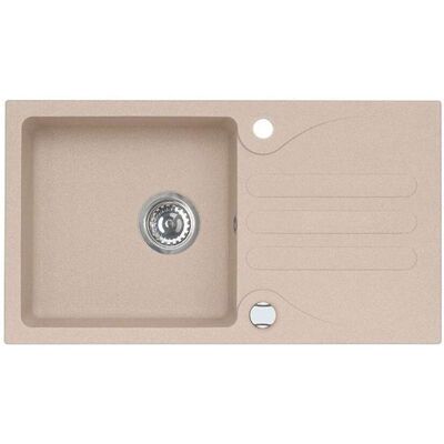 Alveus Galapagos - Fregadero De Granito 77x43 Cm, Con Control De Desagüe, Beige 1091213 Alveus Galapagos - Fregadero De Granito 77x43 Cm, Con Control De Desagüe, Beige 1091213