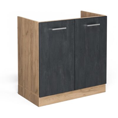 Armario de cocina Vicco R-Line, Hormigón negro, 80 cm - Mueble de cocina Armario de cocina Vicco R-Line, Hormigón negro, 80 cm - Mueble de cocina