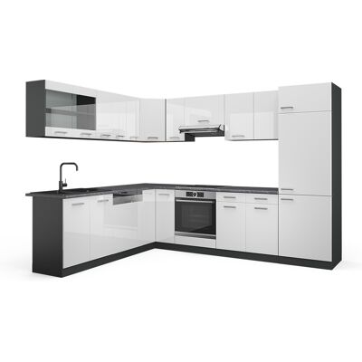 Cocina Esquinera R-line, Blanco Brillo/antracita, 227 X 287 Cm , Et Antracita, Vicco Cocina Esquinera R-line, Blanco Brillo/antracita, 227 X 287 Cm , Et Antracita, Vicco