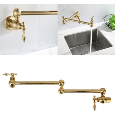 OEM Grifo De Pared De Cocina G1/2 Giratorio 360°, Plegable, Color: Oro Titanio-cobre, Duradero Para Lavar Verduras. OEM Grifo De Pared De Cocina G1/2 Giratorio 360°, Plegable, Color: Oro Titanio-cobre, Duradero Para Lavar Verduras.