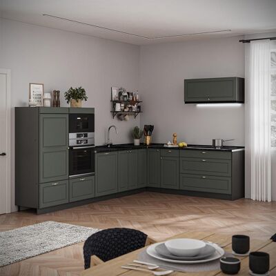 Cocina Esquinera Fame-line, Verde Dorado Casa De Campo/antracita, 327 X 227 Cm, Et Mármol, Vicco Cocina Esquinera Fame-line, Verde Dorado Casa De Campo/antracita, 327 X 227 Cm, Et Mármol, Vicco
