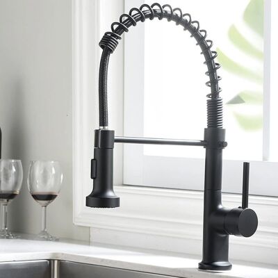 OEM Grifo De Cocina, Grifo Mezclador De Cocina, Fregadero De Cocina, Caño Giratorio De 360°, Cabezal De Ducha Extraíble De Doble Modo - Negro OEM Grifo De Cocina, Grifo Mezclador De Cocina, Fregadero De Cocina, Caño Giratorio De 360°, Cabezal De Ducha Extraíble De Doble Modo - Negro