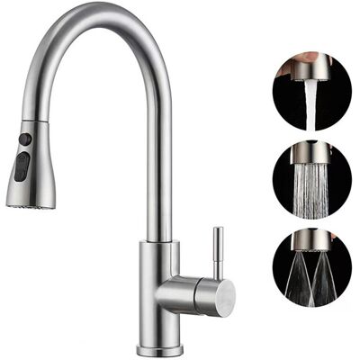OEM Grifo De Cocina Con Rociador Extraíble - Grifo Mezclador De Cocina Con Caño Giratorio De 360°, 3 Tipos De Rociado, Arco Alto, Grifo De Acero Inoxidable Para Fregaderos De Cocina De 1 Orificio -crezuo OEM Grifo De Cocina Con Rociador Extraíble - Grifo Mezclador De Cocina Con Caño Giratorio De 360°, 3 Tipos De Rociado, Arco Alto, Grifo De Acero Inoxidable Para Fregaderos De Cocina De 1 Orificio -crezuo