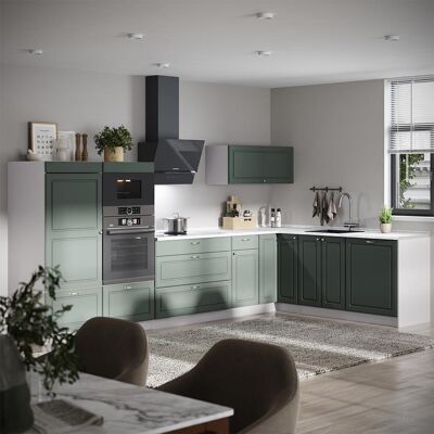 Cocina Esquinera Fame-line, Verde Dorado Casa De Campo/blanco, 347 X 207 Cm, Et Mármol, Vicco Cocina Esquinera Fame-line, Verde Dorado Casa De Campo/blanco, 347 X 207 Cm, Et Mármol, Vicco