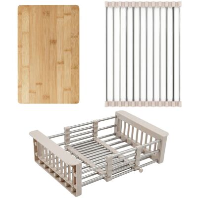 Juego De Accesorios Para Fregadero De Cocina 3 Piezas Rea Beige Juego De Accesorios Para Fregadero De Cocina 3 Piezas Rea Beige
