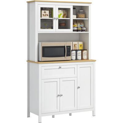 JHY DESIGN Armario De Cocina De 5 Puertas Con Estantes Ajustables Y Encimera Para Microondas. JHY DESIGN Armario De Cocina De 5 Puertas Con Estantes Ajustables Y Encimera Para Microondas.