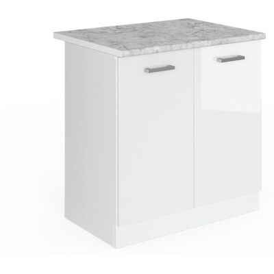 Vicco Mueble bajo para el fregadero R-Line - 80 cm, Blanco alto brillo, 2 puertas Vicco Mueble bajo para el fregadero R-Line - 80 cm, Blanco alto brillo, 2 puertas