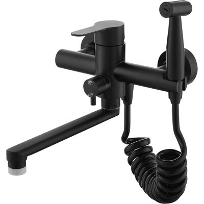 OEM Grifo De Cocina Mural Negro, Grifo De Cocina Mural Con Rociador, Acero Inoxidable 304 Apto Para Uso Alimentario Y Grifo Mezclador De Fregadero De 2 Chorros, Grifo Mural Giratorio De 360° (negro). OEM Grifo De Cocina Mural Negro, Grifo De Cocina Mural Con Rociador, Acero Inoxidable 304 Apto Para Uso Alimentario Y Grifo Mezclador De Fregadero De 2 Chorros, Grifo Mural Giratorio De 360° (negro).