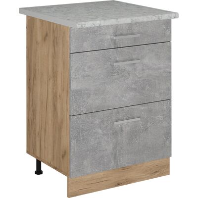 Vicco - Mueble Bajo De Cocina R-line, Hormigón, 60 Cm Et Mármol Vicco - Mueble Bajo De Cocina R-line, Hormigón, 60 Cm Et Mármol