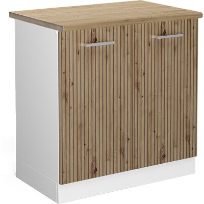 Vicco - Armario Bajo Para Fregadero R-line, Roble Artesanal, 80 Cm , Et Roble Vicco - Armario Bajo Para Fregadero R-line, Roble Artesanal, 80 Cm , Et Roble