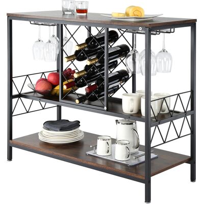 VEVOR Mophorn - Mueble De Bar Industrial, Carga De 82 Kg, Mesa De Vino Para Licores Y Copas Con Soporte De Vidrio Y Estante Para Vino, Gabinete De Vino De Madera Independiente Para Sala De Estar, Bar En Casa VEVOR Mophorn - Mueble De Bar Industrial, Carga De 82 Kg, Mesa De Vino Para Licores Y Copas Con Soporte De Vidrio Y Estante Para Vino, Gabinete De Vino De Madera Independiente Para Sala De Estar, Bar En Casa