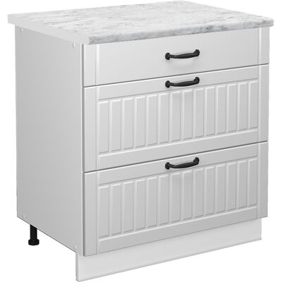 Armario bajo de cocina Vicco Fame-Line, blanco, 80 cm, 3 cajones - Mueble de cocina Armario bajo de cocina Vicco Fame-Line, blanco, 80 cm, 3 cajones - Mueble de cocina