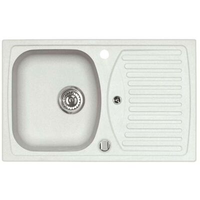Alveus Record - Fregadero De Granito 78x48 Cm, Con Control De Desagüe, Arctic 1130332 Alveus Record - Fregadero De Granito 78x48 Cm, Con Control De Desagüe, Arctic 1130332