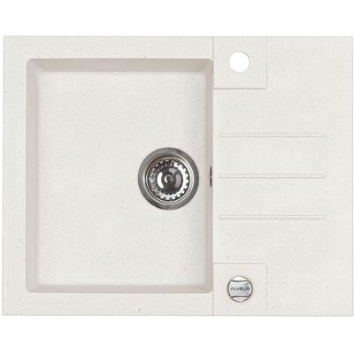 Alveus Rock - Fregadero De Granito 60x48 Cm, Con Control De Desagüe, Arctic 1090947 Alveus Rock - Fregadero De Granito 60x48 Cm, Con Control De Desagüe, Arctic 1090947