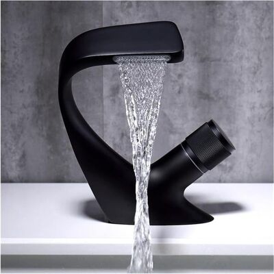 OEM Grifo De Lavabo De Latón Moderno De Lujo Con Efecto Cascada, Mezclador Para Fregadero De Encimera Para Agua Fría Y Caliente, Tuberías Incluidas - Otro OEM Grifo De Lavabo De Latón Moderno De Lujo Con Efecto Cascada, Mezclador Para Fregadero De Encimera Para Agua Fría Y Caliente, Tuberías Incluidas - Otro