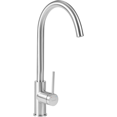 BELIANI Grifo De Cocina De Un Solo Orificio Cartucho Cerámico Aireador De Acero Inoxidable Cepillado Plateado Konashen BELIANI Grifo De Cocina De Un Solo Orificio Cartucho Cerámico Aireador De Acero Inoxidable Cepillado Plateado Konashen