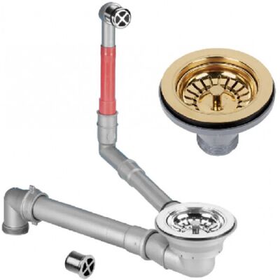 Lira Desagüe de Fregadero Manual con Cesta - Ahorra Espacio 90mm Lira Desagüe de Fregadero Manual con Cesta - Ahorra Espacio 90mm