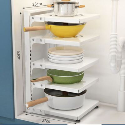 OEM Organizador Bajo Fregadero, Estante De Almacenamiento Multifuncional Para Fregaderos De Cocina Y Baño (cinco Niveles, Blanco) -crezuo OEM Organizador Bajo Fregadero, Estante De Almacenamiento Multifuncional Para Fregaderos De Cocina Y Baño (cinco Niveles, Blanco) -crezuo