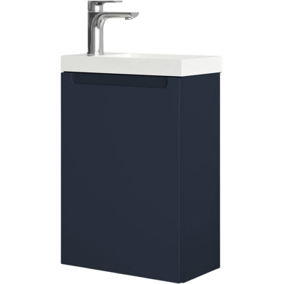 Bernstein - Mueble Lavabo Suspendido Mdf Azul Noche Mate 40x22x60cm, Senos Blancos + Desagüe Pop-up + Orificio Grifería - Vireo 40 Azul Medianoche Mate Bernstein - Mueble Lavabo Suspendido Mdf Azul Noche Mate 40x22x60cm, Senos Blancos + Desagüe Pop-up + Orificio Grifería - Vireo 40 Azul Medianoche Mate