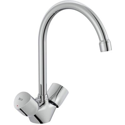 Roca - A5a848ec00 Brava Grifo Bimando Para Fregadero De Cocina Y Lavadero Caño Giratorio Cromo - Ref: A5a848ec00 Roca - A5a848ec00 Brava Grifo Bimando Para Fregadero De Cocina Y Lavadero Caño Giratorio Cromo - Ref: A5a848ec00
