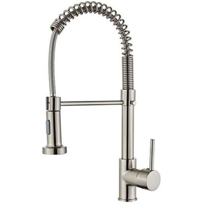 SANS MARQUE Grifo De Cocina Monomando Con Resorte, Cabezal Rociador Extraíble Y Caño Giratorio De 360°. SANS MARQUE Grifo De Cocina Monomando Con Resorte, Cabezal Rociador Extraíble Y Caño Giratorio De 360°.