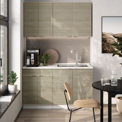 Cocina Para Solteros Fame-line, Panel Roble/blanco, 140 Cm Sin Encimera, Vicco Cocina Para Solteros Fame-line, Panel Roble/blanco, 140 Cm Sin Encimera, Vicco