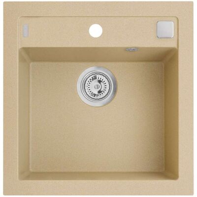 Alveus Formic - Fregadero De Granito 52x51 Cm, Con Control De Desagüe, Beige 1107889 Alveus Formic - Fregadero De Granito 52x51 Cm, Con Control De Desagüe, Beige 1107889
