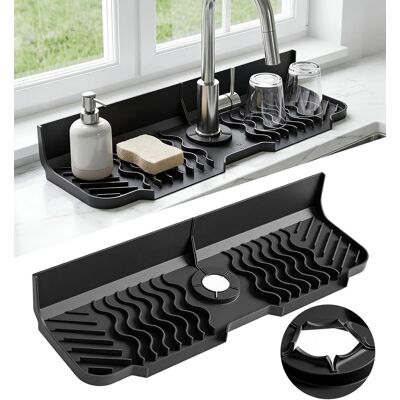 OEM Alfombrilla De Silicona Para Grifo De 45 × 14 Cm, Protector Antisalpicaduras Para Fregaderos De Cocina Con Abertura Precortada, De Secado Rápido, Bandeja Antigoteo Inclinable Para Lavabos De Baño. OEM Alfombrilla De Silicona Para Grifo De 45 × 14 Cm, Protector Antisalpicaduras Para Fregaderos De Cocina Con Abertura Precortada, De Secado Rápido, Bandeja Antigoteo Inclinable Para Lavabos De Baño.