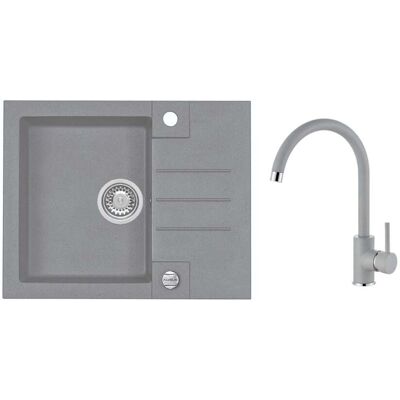Alveus - Conjunto De Fregadero Rock 30 Y Grifo Kati, Con Control De Desagüe, Hormigón Seta25872 Alveus - Conjunto De Fregadero Rock 30 Y Grifo Kati, Con Control De Desagüe, Hormigón Seta25872